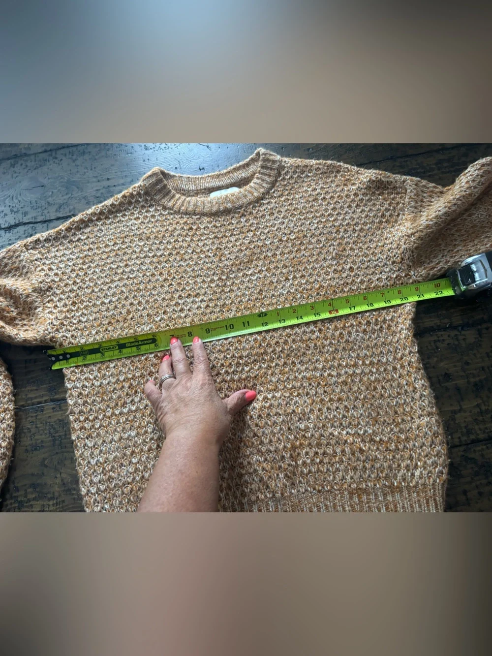 Abercrombie & Fitch Chunky Knit Crewneck Sweater Brown White Size S Oversized